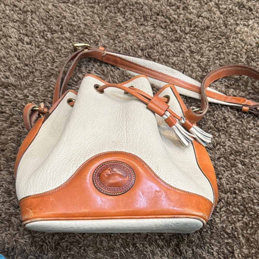 Dooney & Bourke Cream and Orange Crossbody Bag